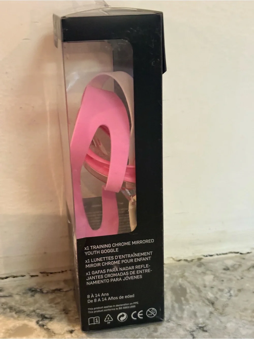 Nike Youth Swim Goggles in Pink and White